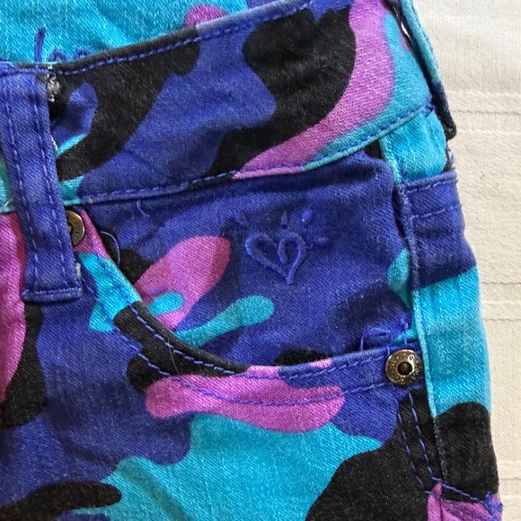 Justice Premium Blue and Purple Camouflage Jean Shorts - Picture 9 of 10